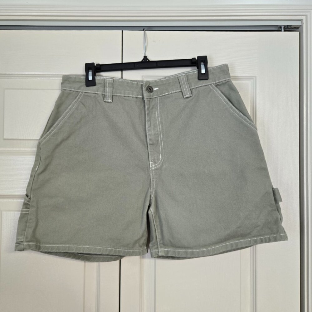 Cotton On Green Denim Carpenter Shorts